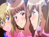 Three sexy hentai chicks squirts toogether